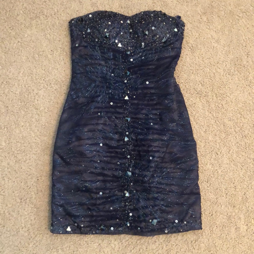 Deep blue homecoming dress